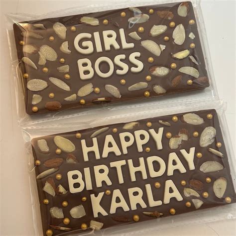 personalized chocolate bars for birthdays.